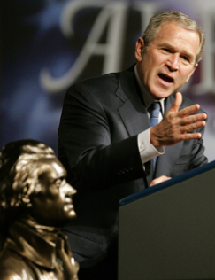 GWB with ALEC Thomas Jefferson bust