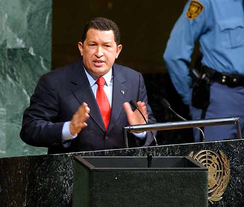 Chavez at the <a href="http://www.un.org/av/photo/ga/gadebates1110.htm" target="_blank">United Nations