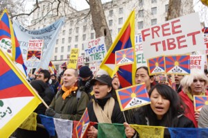 Free Tibet protest in London
