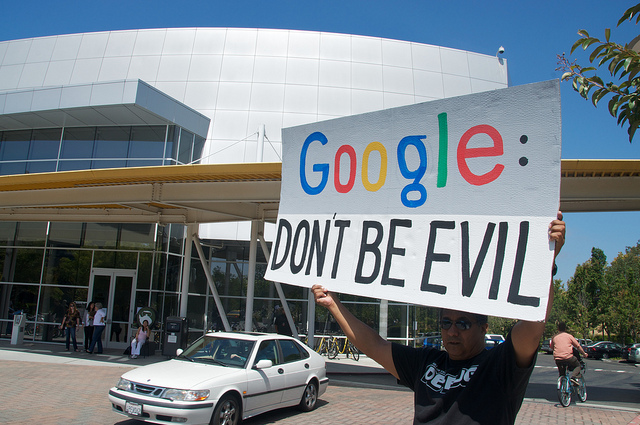 Net neutrality protest at Google headquarters