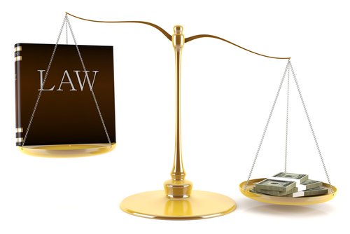 Justice scale imbalanced by money