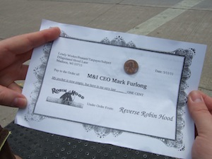 M&I CEO Mark Furlong's deposit slip