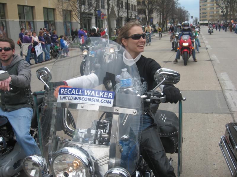 Bikers from all over the Midwest protest Scott Walker's attack on Wisconsin unions