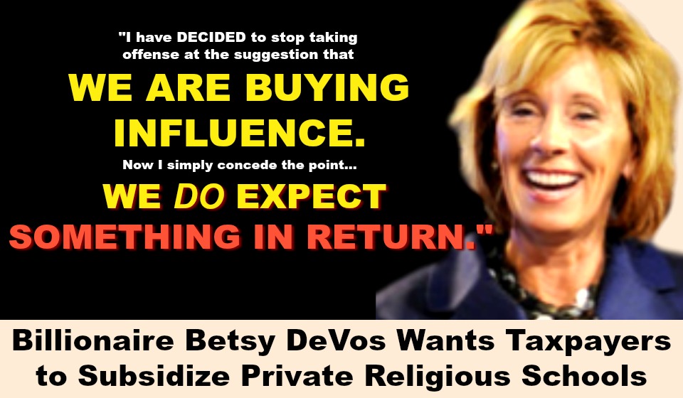 Image result for betsy devos buys influence