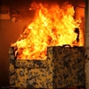 Image of chair in flames