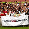 Image of students holding Teach for America banner