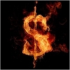 image of money symbol burning
