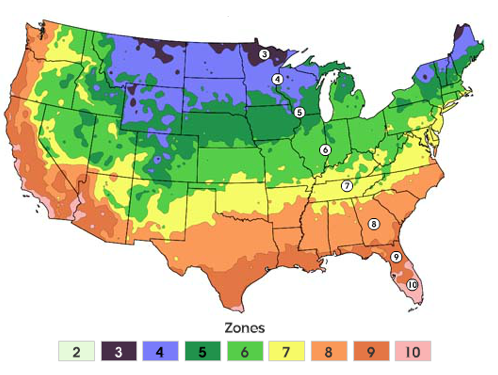 USDA Plant Hardiness Map