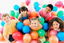 children with balloons