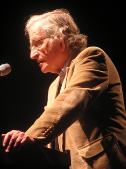 Noam Chomsky speaks at the Chrysler Theatre in Windsor, Ontario, May 17, 2007