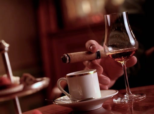 Cigar and wine