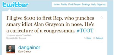 FOX pundit Dan Gainor's tweet to incite violence