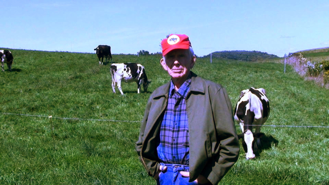 John Kinsman on his dairy farm