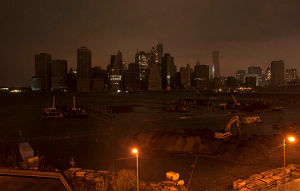 Lower Manhattan in darkness
