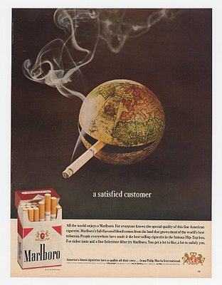 1963 Marlboro ad: &quot;The entire world enjoys a Marlboro.&quot;