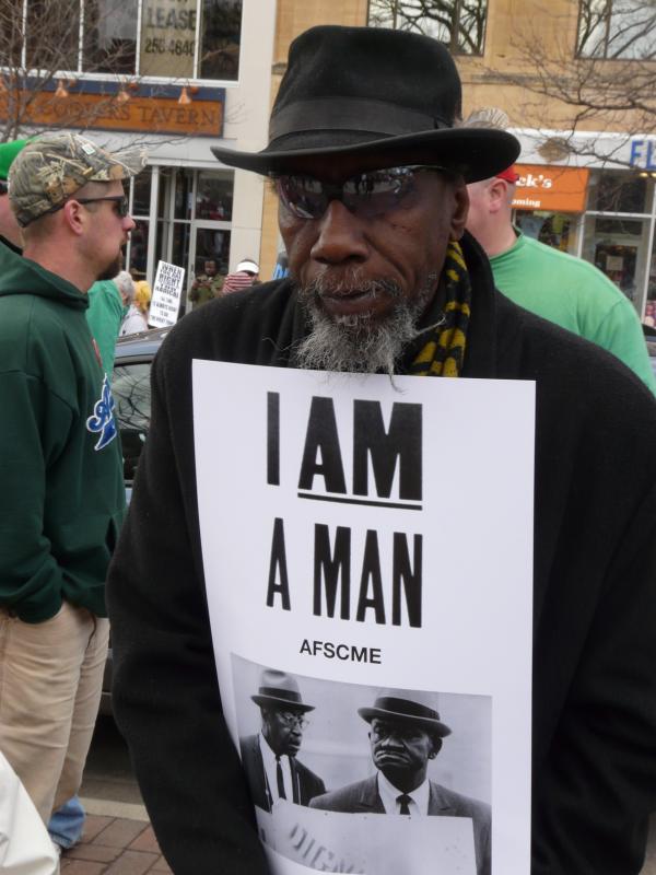 Protester at April 4th Memphis to Madison rally