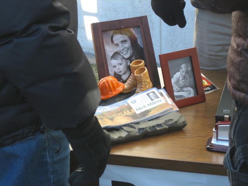 Rep. Nick Milroy relocated his desk to the Capitol lawn