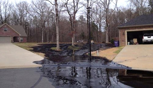 Oil spill in yard