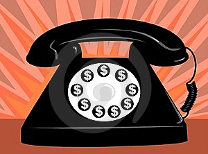 clipart of phone with dollar signs dial
