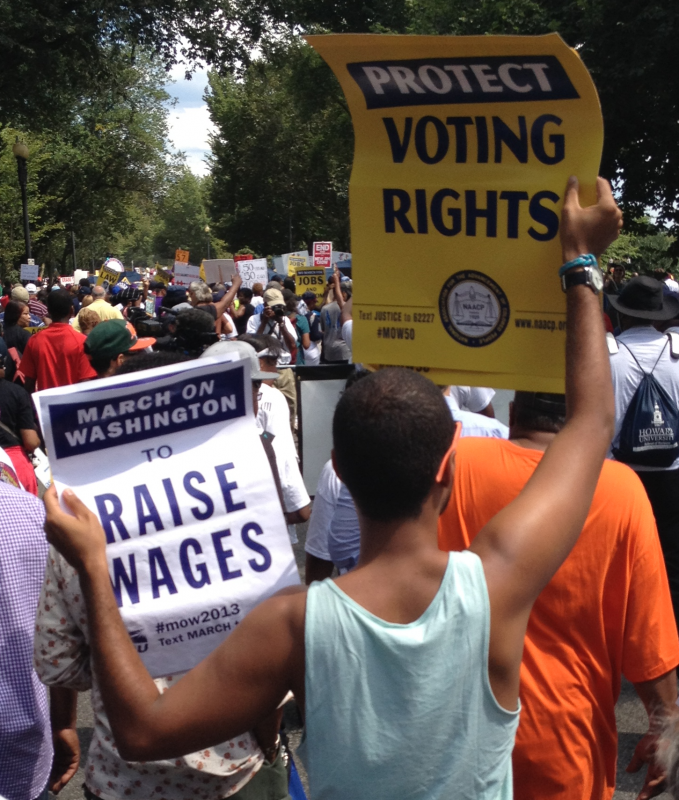protect voting rights raise wages march on washington