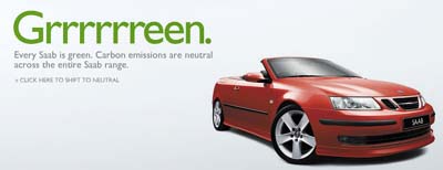 Saab Greenwashing: Saab Australia advertisement, August 2007.