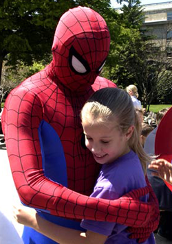 Photo from <a href="http://commons.wikimedia.org/wiki/Image:Spiderman_and_child.jpg" target="_blank">Wikimedia Commons</