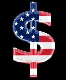 Stars and stripes dollar sign
