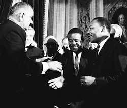  Rev. Martin Luther King at the signing of the Voting Rights Act