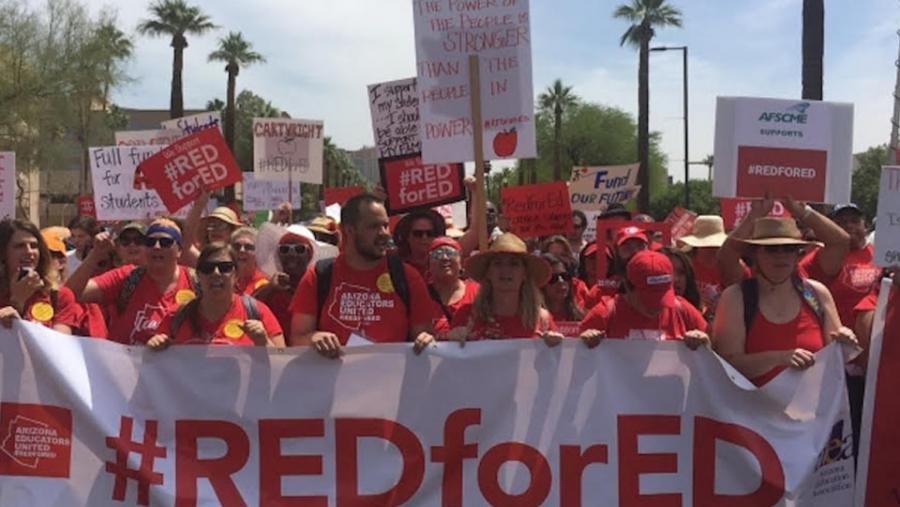 Arizona teachers #REDforED protest