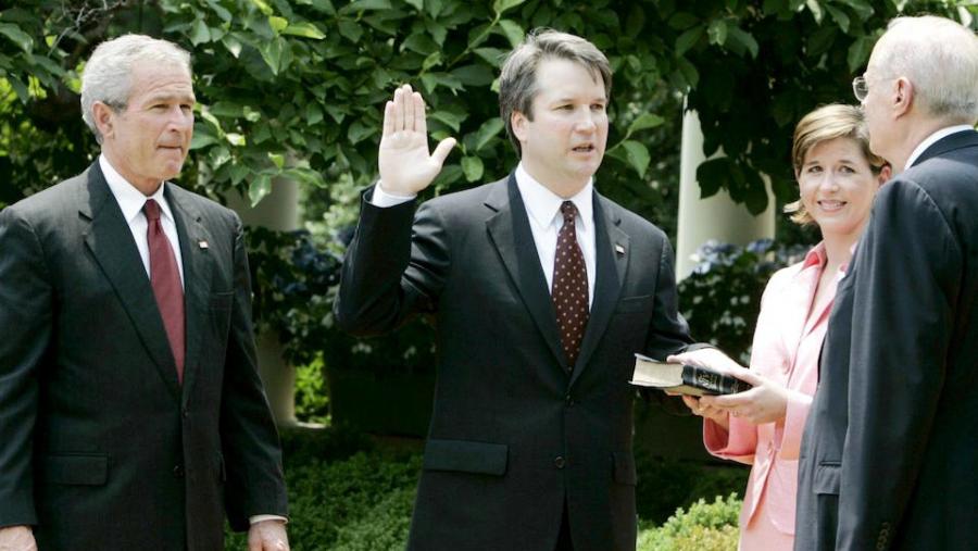 President Bush attending Kavanaugh's swearing-in ceremony, 2006.