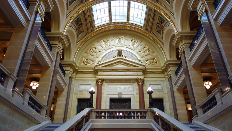 Supreme Court Entrance, Wisconsin State Capitol (Source: Wikimedia Commons)